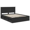 vidaXL Bedframe met hoofdeinde Zwart 150 x 200 cm Massief grenenhout