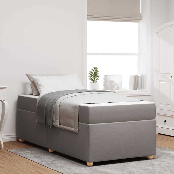 vidaXL Bedframe met matras Taupe 100 x 200 cm Stof