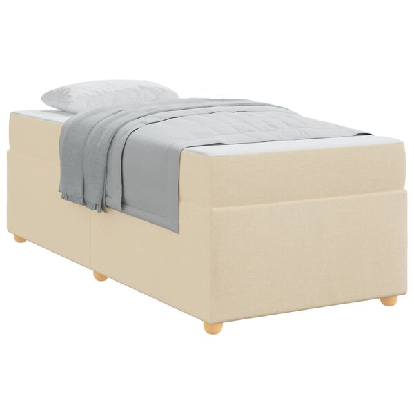 vidaXL Bedframe met matras Cr&egrave;me 80 x 200 cm Stof