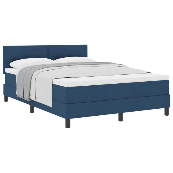 vidaXL Boxspringbed met matras met hoofdeinde Blauw 160 x 200 cm Stof