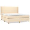 vidaXL Boxspring met matras stof cr&egrave;mekleurig 160x200 cm