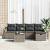 vidaXL Tuin Sofa Set met kussen met opslag 6 pcs Grijs Poly riet