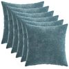 vidaXL Kussen 6 st HEERLEN Blauw 35 x 35 cm Chenille Stof