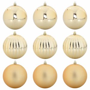 vidaXL Kerstbal Set XL 9 st Goud &Oslash; 15 cm Kunststof