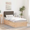 vidaXL Bedframe met Gevoerd Hoofdgedeelte Taupe 90 x 190 cm