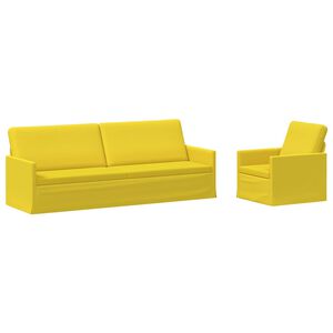vidaXL Bankstel 2 pcs Lichtgeel Stof