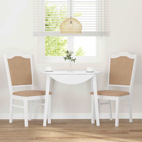 vidaXL Eetkamerstoelen met kussens 2 stuks wit massief hout rubber