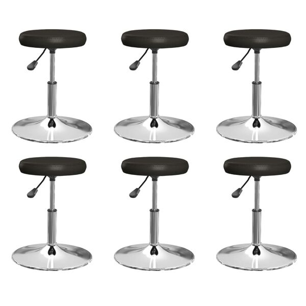 vidaXL Eetkamerstoelen 6 st kunstleer zwart