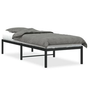 vidaXL Bedframe metaal zwart 75 x 190 cm