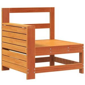 vidaXL Tuinbank met armleuning en klaptafel grenenhout wasbruin