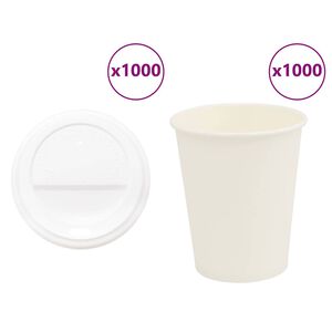 vidaXL Papieren koffiekopjes met deksel 1000 st 8oz 200 ml