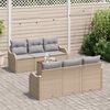 vidaXL Tuinbankenset met opslag 7 pcs Beige en Licht Grijs poly rattan