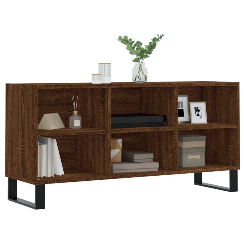 vidaXL Tv-meubel 103,5x30x50 cm bewerkt hout bruin eikenkleur