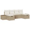 vidaXL Tuin Sofa Set met kussen 6 pcs Beige poly rattan