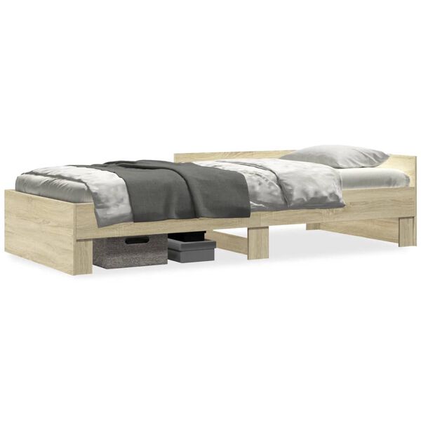 vidaXL Bedframe zonder matras hout sonoma eikenkleurig 75x190 cm