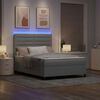 vidaXL Boxspring bed met matras met LED Lichtgrijs 140 x 200 cm Stof