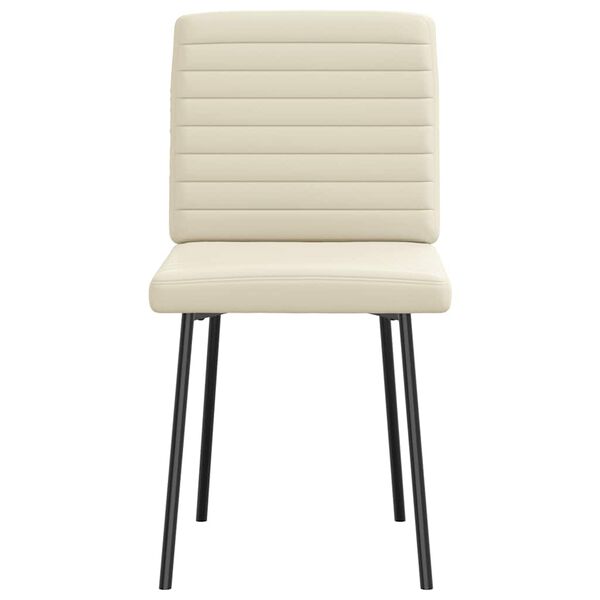 vidaXL Eetkamerstoelen 4 st kunstleer cr&egrave;mekleurig
