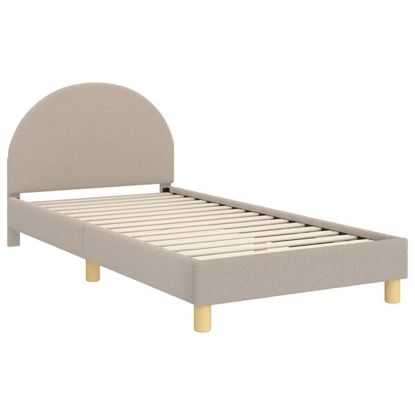 vidaXL Bedframe voor kinderen met hoofdbord Lichtgrijs 90 x 190 cm