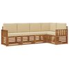 vidaXL Sofa-Sets 5 pcs Natuurlijk en Beige Massief Acaciahout