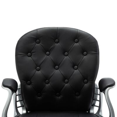 vidaXL Kantoorstoel draaibaar kunstleer zwart