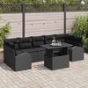 vidaXL Tuin Sofa Set met kussen 8 pcs Zwart Poly riet