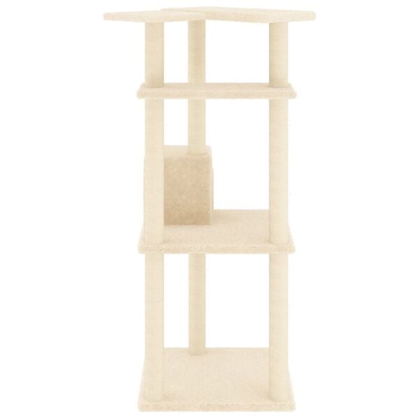 vidaXL Kattenmeubel met sisal krabpalen 123 cm crèmekleurig