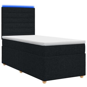 vidaXL Boxspringbed met matras met hoofdeinde Zwart 90 x 190 cm Stof