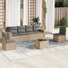vidaXL 7-delige Loungeset met kussens poly rattan beige