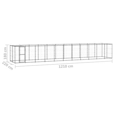 vidaXL Hondenkennel met dak 26,62 m² staal