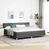 vidaXL Boxspringbed met matras Donkergrijs 200 x 200 cm Polyester