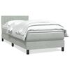 vidaXL Boxspring met matras fluweel lichtgrijs 80x210 cm