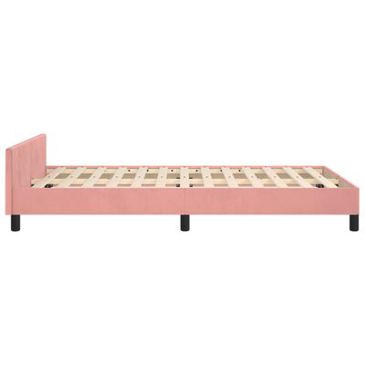 vidaXL Bedframe met hoofdeinde fluweel roze 120x200 cm