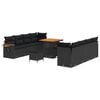 vidaXL Tuinbankenset 11 pcs Zwart poly rattan