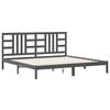 vidaXL Bedframe massief hout grijs 200x200 cm