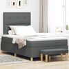 vidaXL Boxspring bed met matras Donkergrijs 120 x 200 cm Stof