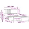 vidaXL Bedframe met Gevoerd Hoofdgedeelte Lichtgrijs 150 x 200 cm
