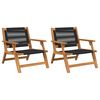 vidaXL Tuin Relax Stoel 2 st Zwart Massief Acaciahout