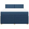 vidaXL Boxspring met matras stof blauw 140x200 cm