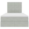 vidaXL Opbergbed met LED met matras Lichtgrijs 120 x 190 cm Fluweel