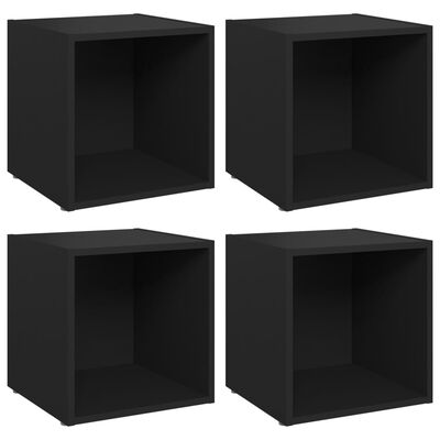 vidaXL Tv-meubelen 4 st 37x35x37 cm spaanplaat zwart