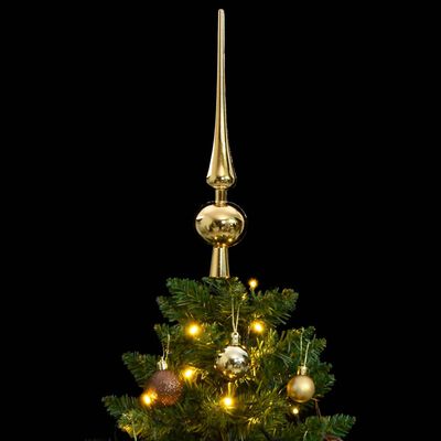 vidaXL Kunstkerstboom met scharnieren 150 LED en kerstballen 120 cm