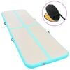 vidaXL Gymnastiekmat met pomp opblaasbaar 600x100x10 cm PVC groen