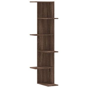 vidaXL Hoekwandschap 36,5x36,5x140 cm bewerkt hout bruin eikenkleurig