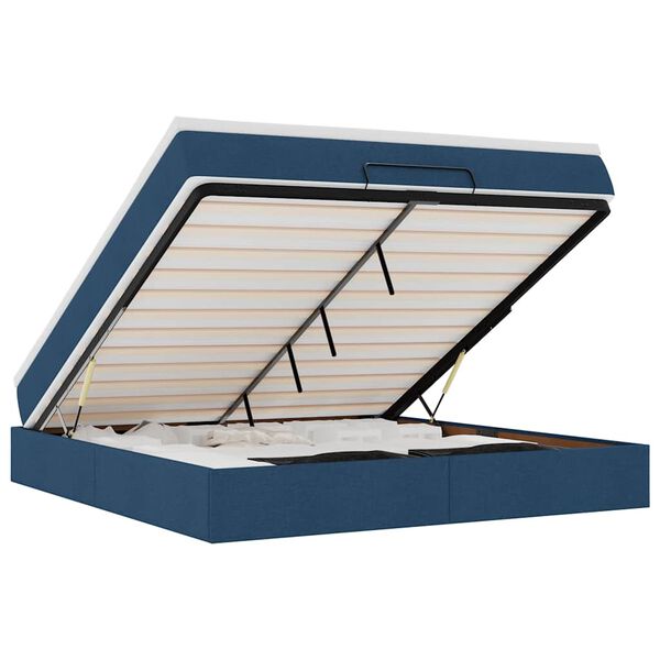 vidaXL Ottoman bed met matras 180x200cm stof blauw