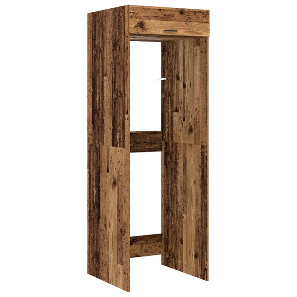 vidaXL Wasmachinekast Oudhout 67,5 x 68 x 200 cm Bewerkt hout
