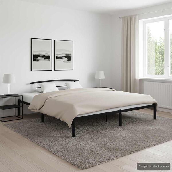 vidaXL Bedframe metaal zwart 180x200 cm