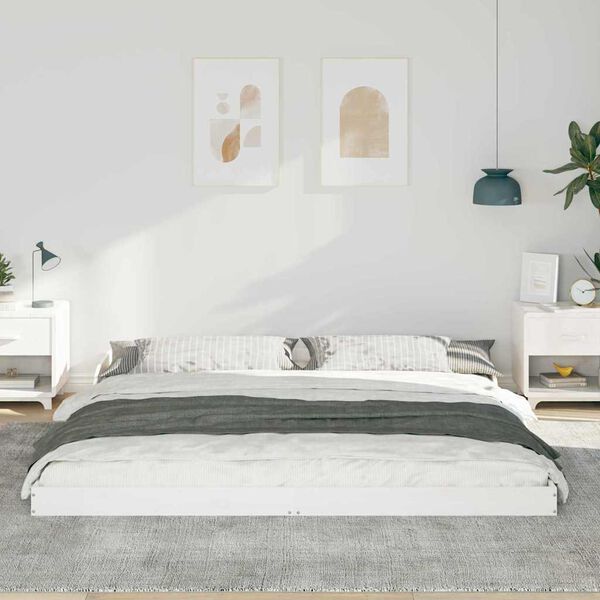 vidaXL Bedframe Wit 180 x 220 cm Massief grenenhout