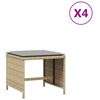 vidaXL Tuinkrukken 4 st kussens 40x40x35 cm poly rattan gemengd beige