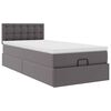 vidaXL Ottoman bed met matrassen en LED's 90x190cm kunstleer grijs