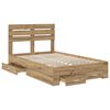vidaXL Bedframe met lade met hoofdeinde met opslag Bewerkt hout